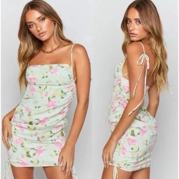 UO Floral Cinched Mini Dress - Picture 1 of 9